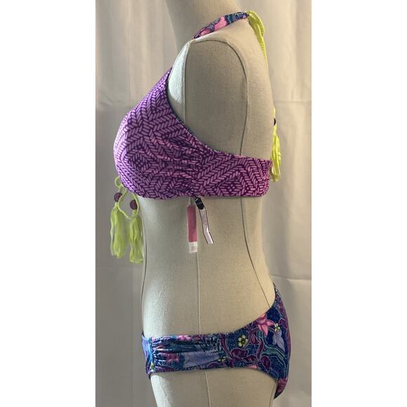 Victoria’s Secret REVERSIBLE Lace up Strappy BALI L+GEO KNOCKOUT M/L SWIM SUIT - Picture 12 of 13